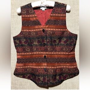 Christopher & Banks Vest M Boho Hippie Gorpcore Waistcoat Y2K Preppy Academia